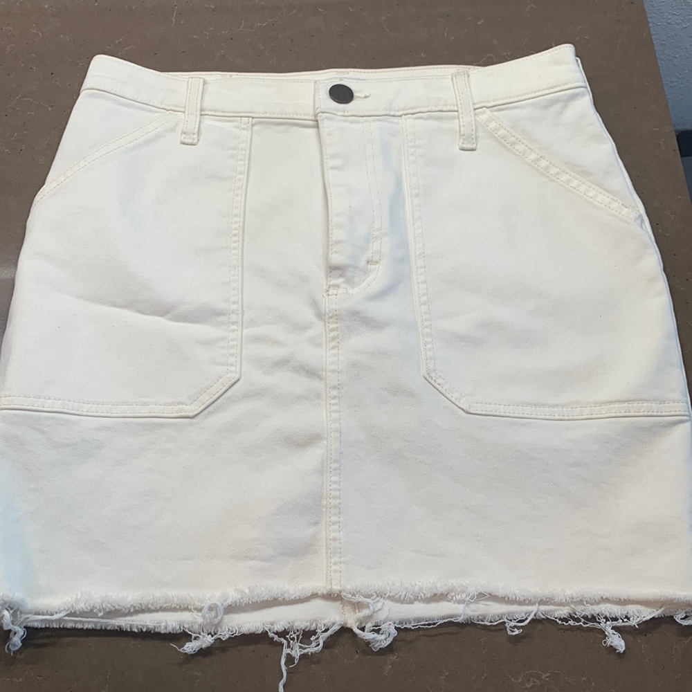 White Denim Wrangler Mini Skirt